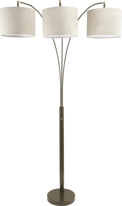 84'H ESPRESSO TRIPLE SHADE FLOOR LAMP (3.65/43.20) Default -DTYStore