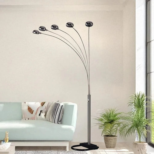 84'H SILVER 5-HEAD CAP STYLE FLOOR LAMP (1PC/CTN) (2.24/33.97) Default -DTYStore