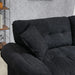 84' Chenille Sofa Small Sofa Loveseat Deep Seat Sofa Couch with 2 Throw Pillows & Memory Foam for Living Room Apartment Office Lounge-Black Default -DTYStore
