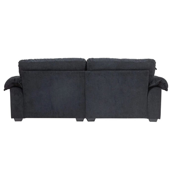 84' Chenille Sofa Small Sofa Loveseat Deep Seat Sofa Couch with 2 Throw Pillows & Memory Foam for Living Room Apartment Office Lounge-Black Default -DTYStore