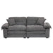 84' Chenille Sofa Small Sofa Loveseat Deep Seat Sofa Couch with 2 Throw Pillows & Memory Foam for Living Room Apartment Office Lounge-Grey Default -DTYStore