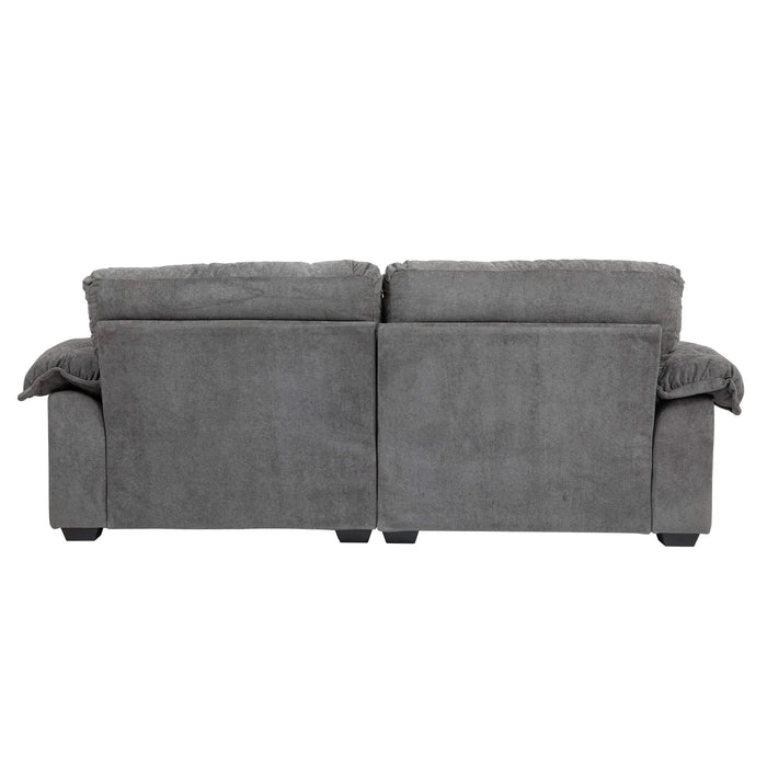 84' Chenille Sofa Small Sofa Loveseat Deep Seat Sofa Couch with 2 Throw Pillows & Memory Foam for Living Room Apartment Office Lounge-Grey Default -DTYStore