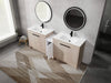 84 Inch Freestanding Bathroom Vanity with Ceramic Sink and Storage Cabinets, Soft Closing Door, 02436*2+0312 Combination Cabinet, KD-Package Default -DTYStore