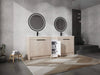 84 Inch Freestanding Bathroom Vanity with Ceramic Sink and Storage Cabinets, Soft Closing Door, 02436*2+0312 Combination Cabinet, KD-Package Default -DTYStore