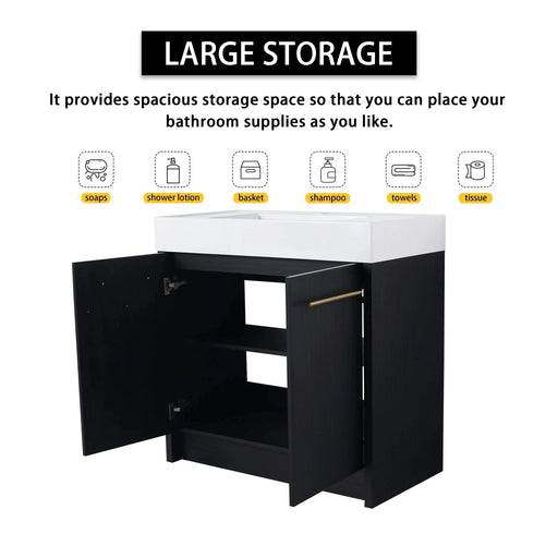 84 Inch Freestanding Bathroom Vanity with Resin Sink and a Storage Cabinets, With Soft Closing Door, 09236*2+0312 Combination Cabinet, KD-Package Default -DTYStore