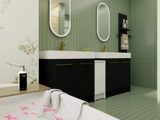 84 Inch Freestanding Bathroom Vanity with Resin Sink and a Storage Cabinets, With Soft Closing Door, 09236*2+0312 Combination Cabinet, KD-Package Default -DTYStore