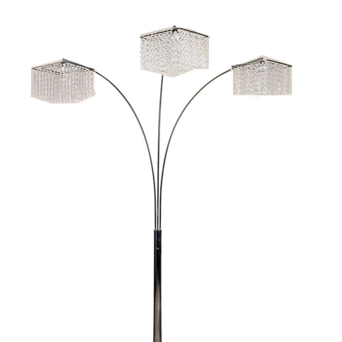 84' Tall Metal Floor Lamp with 3 Crystal Shaded Arches Default -DTYStore