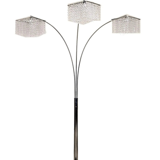 84' Tall Metal Floor Lamp with 3 Crystal Shaded Arches Default -DTYStore