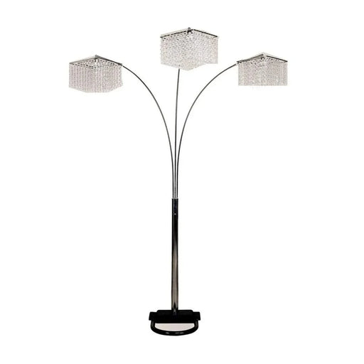 84' Tall Metal Floor Lamp with 3 Crystal Shaded Arches Default -DTYStore