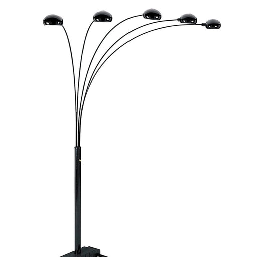 84' Tall Metal Floor Lamp with Black finish and 5 adjustable Arch Arms Default -DTYStore