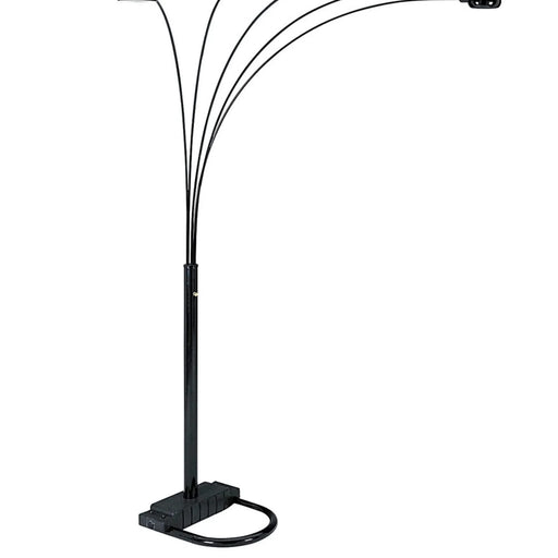 84' Tall Metal Floor Lamp with Black finish and 5 adjustable Arch Arms Default -DTYStore