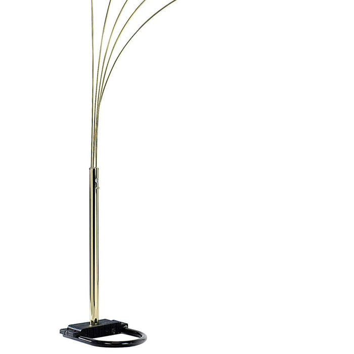 84' Tall Metal Floor Lamp with Polished Brass finish and 5 adjustable Arch Arms Default -DTYStore