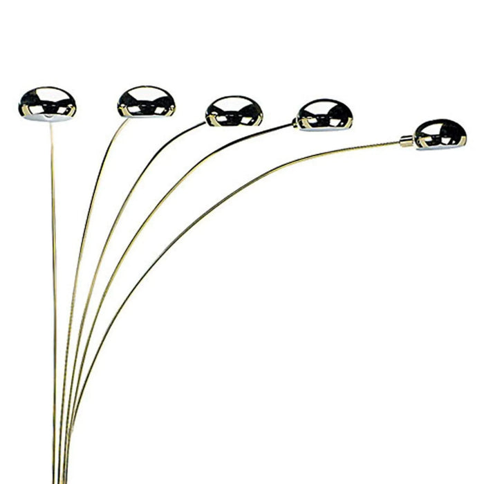 84' Tall Metal Floor Lamp with Polished Brass finish and 5 adjustable Arch Arms Default -DTYStore
