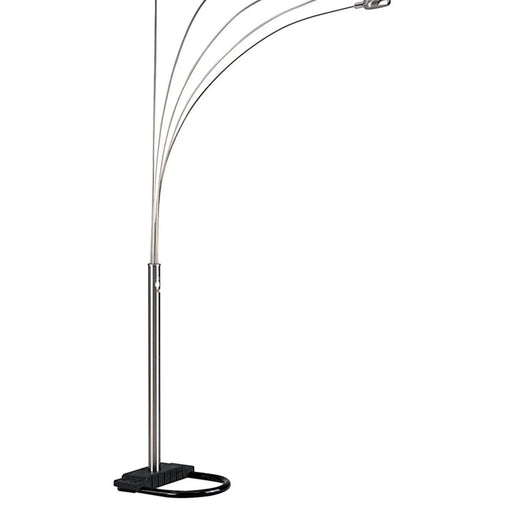 84' Tall Metal Floor Lamp with Satin Nickel finish and 5 adjustable Arch Arms Default -DTYStore