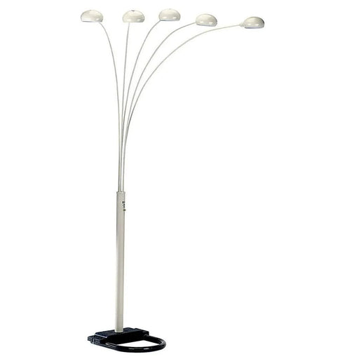 84' Tall Metal Floor Lamp with White finish and 5 adjustable Arch Arms Default -DTYStore