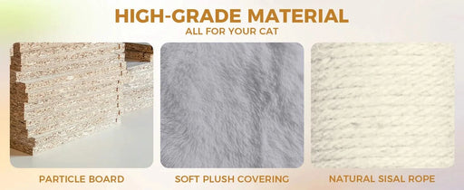 84 in light gray cat tree tower with large condo sisal scratching post big hammock and top platform Default -DTYStore