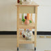 Kitchen Island & Kitchen Cart, Mobile Kitchen Island with Two Lockable Wheels, Rubber Wood Top, Simple Design & Natural Color Give More Imagination of Party Scene. - DTYStore