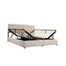 King Size Upholstered Platform Bed with a Hydraulic Storage System, Beige - DTYStore
