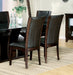 Modern Contemporary Dining Side Chairs Set of 2 Dark Brown Faux Leather Upholstered Espresso Finish Hardwood Solid - DTYStore