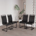 Modern Dining Chairs,PU Faux Leather High Back Upholstered Side Chair with C-shaped Tube. Black Metal Legs for Dining Room Kitchen Vanity Patio Club Guest Office Chair (Set of 4) (Black+PU) - DTYStore