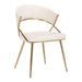 Jie Glam Dining Chair in Gold Steel and Cream Velvet by LumiSource - Set of 2 - DTYStore