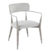 Savannah Contemporary Chair in Grey Brushed Wood and Light Grey Fabric with Silver Accent by LumiSource - Set of 2 - DTYStore