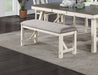 Dining Room Furniture 1x Bench Gray Fabric Cushion Seat White Clean Lines - DTYStore