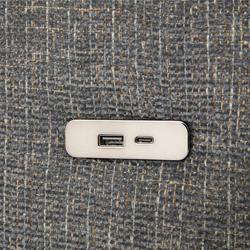 85.4' Sectional Sofa Modular Sofa U-shaped Sofa Couch Sofa Bed L-shaped Sofa with a Movable Ottoman and Two USB Ports for Living Room, Grey Default -DTYStore