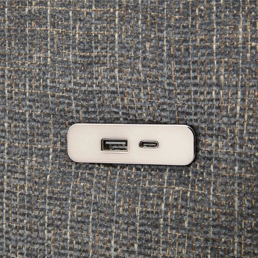 85.4' Sectional Sofa Modular Sofa U-shaped Sofa Couch Sofa Bed L-shaped Sofa with a Movable Ottoman and Two USB Ports for Living Room, Grey Default -DTYStore