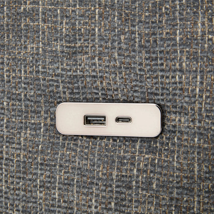 85.4' Sectional Sofa Modular Sofa U-shaped Sofa Couch Sofa Bed L-shaped Sofa with a Movable Ottoman and Two USB Ports for Living Room, Grey Default -DTYStore