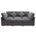 85.4' Sectional Sofa Modular Sofa U-shaped Sofa Couch Sofa Bed L-shaped Sofa with a Movable Ottoman and Two USB Ports for Living Room, Grey Default -DTYStore