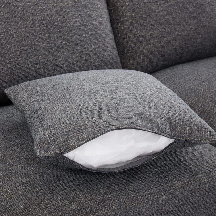 85.4' Sectional Sofa Modular Sofa U-shaped Sofa Couch Sofa Bed L-shaped Sofa with a Movable Ottoman and Two USB Ports for Living Room, Grey Default -DTYStore