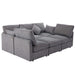 85.4' Sectional Sofa Modular Sofa U-shaped Sofa Couch Sofa Bed L-shaped Sofa with a Movable Ottoman and Two USB Ports for Living Room, Grey Default -DTYStore