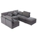 85.4' Sectional Sofa Modular Sofa U-shaped Sofa Couch Sofa Bed L-shaped Sofa with a Movable Ottoman and Two USB Ports for Living Room, Grey Default -DTYStore