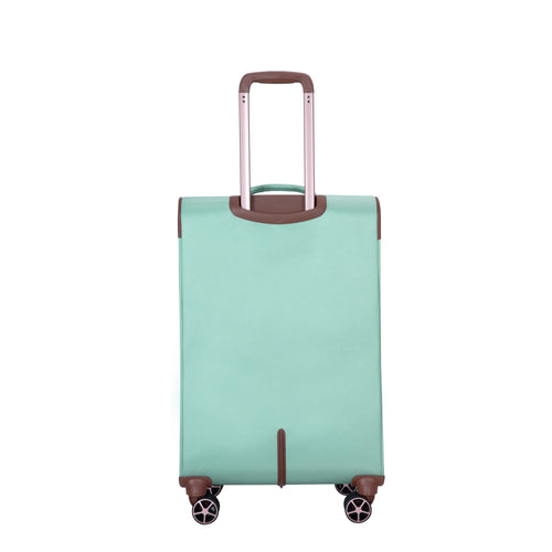 Softshell Suitcase Spinner Wheels Terylene Luggage Set Green 4-Piece Lightweight Durable - Image 15