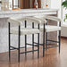 Modern Upholstered Bar Stools Set of 2, Boucle Fabric Counter Height Chairs with Metal Frame & Armrests, Kitchen Island Bar Chairs for Home, Dining Room, Cafe,White - DTYStore