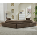 128"Minimalist Cloud Sectional Couch ,Modern Couches ,4-Seater ,No Assembly,Two modular sofa,Boucle Teddy Fabric, upholstered , anti-wrinkle fabric,Brown - DTYStore