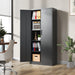 72"H Metal Garage Storage Cabinet, Black Tool Steel Locking Cabinet with Doors and 4 Shelves, Tall Cabinets for Garage Storage Systems Lockable File Cabinet for Home Office, Classroom/Pantry - DTYStore