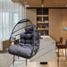 Swing Hammock Egg Basket Chairs Without Stand Indoor Outdoor, UV Resistant Cushion Hanging Chair, Foldable Frame 350lbs Capacity Ceiling Hammock Chair for Patio Porch Backyard Balcony - DTYStore