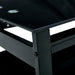 Glass Lift Top Coffee Table, Modern Simple 2-Layer Tempered Glass Coffee Table for Living Room, Black - DTYStore