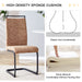 Dining Chairs,tech cloth High Back Upholstered Side Chair with C-shaped Tube Black Metal Legs for Dining Room Kitchen Vanity Patio Club Guest Office chair (Set of 2) Brown1162 - DTYStore