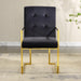 Modern Velvet Dining Arm Chair Set of 1, Tufted Design and Gold Finish Stainless Base - DTYStore