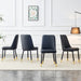 Modern dining chairs, equipped with PU artificial leather backrest cushions and black metal legs, suitable for restaurants, kitchens, and bedrooms. Set of 4 pieces (black+PU leather)C-007 - DTYStore