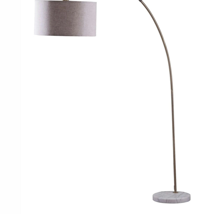 86' Tall Metal Floor Arc Lamp 'Bowery', Beige and Antique Gold Default -DTYStore