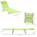 Outsunny Folding Chaise Lounge Pool Chairs, Outdoor Sun Tanning Chairs with Pillow, Reclining Back, Steel Frame & Breathable Mesh for Beach, Yard, Patio, Green - DTYStore