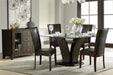 Modern Contemporary Dining Side Chairs Set of 2 Dark Brown Faux Leather Upholstered Espresso Finish Hardwood Solid - DTYStore