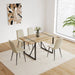 Dining Chairs Set of 4,Modern Kitchen Dining Room Chairs,Upholstered Dining Accent Chairs in linen Cushion Seat and Sturdy Black Metal Legs .Fabric dining chairs (Beige) - DTYStore