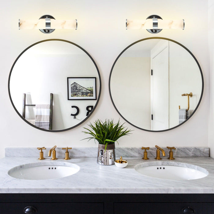Resin Imitation Marble and Chrome Wall Sconce, Set of 2,Modern Vertical Light Fixture for Bathrooms, Hallways, and Bedrooms (Only Indoor) - DTYStore
