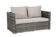 5 Piece Patio Furniture Set,Outdoor Wicker Rattan Sofa Conversation Set All Weather Patio Sectional Sofa Set with Glass Table, Cushions and Pillows for Garden, Backyard - DTYStore