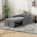 3-in-1 Convertible Sleeper Sofa Bed with Pillow & Pocket, Loveseat Sleeper Chair in Soft Cotton Linen, for Living Room, Bedroom, Study, Apartment, Gray - DTYStore